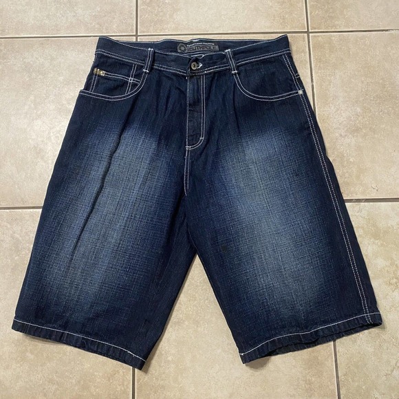 Southpole Other - South Pole 4180 Jean Shorts 36 Blue Denim Baggy Hip Hop 90s Y2K Streetwear